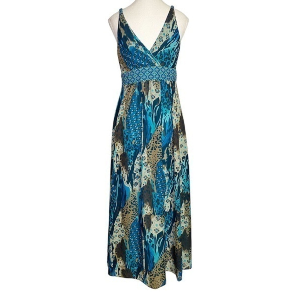 Robbie Bee Multi Animal Print Sleeveless Maxi Dress